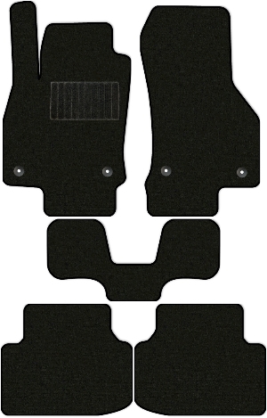 Коврики текстильные "Классик" для Skoda Octavia III (универсал / A7) 2012 - 2017, черные, 5шт.